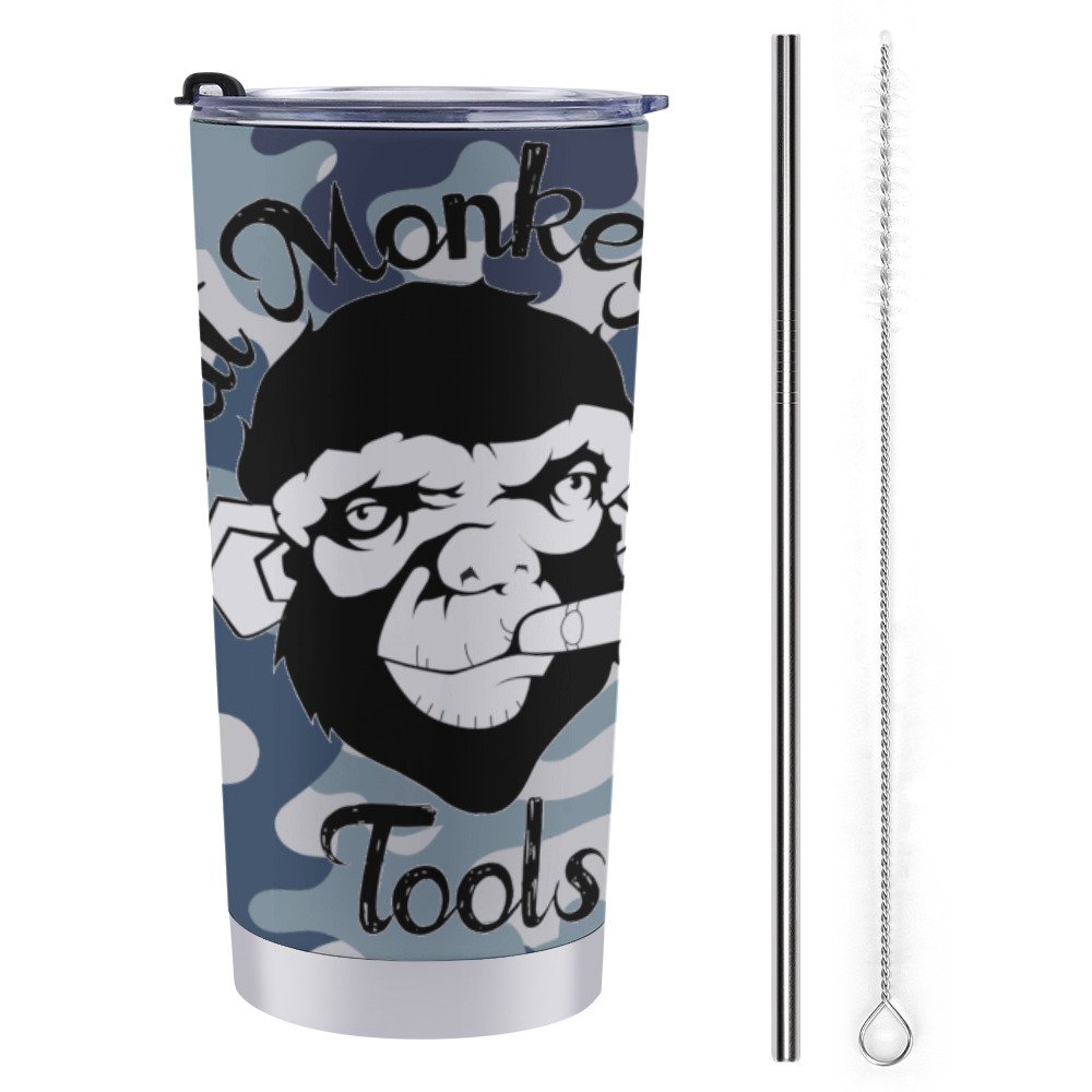 FMT's Blue/Grey Camo Insulated Travel Coffee Mug 20 Oz