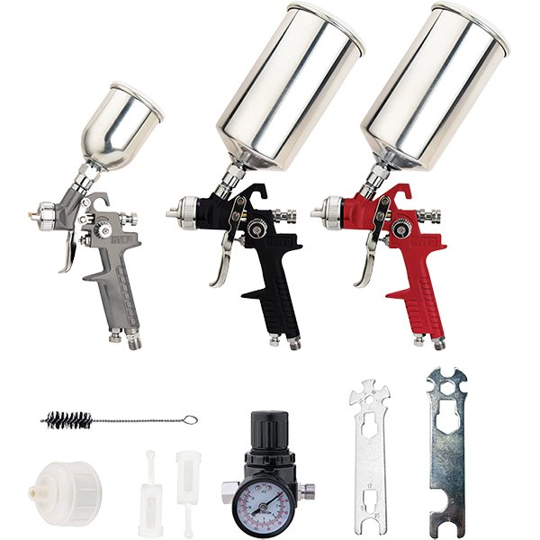 ATD 9 Pc. HVLP Spray Gun Set