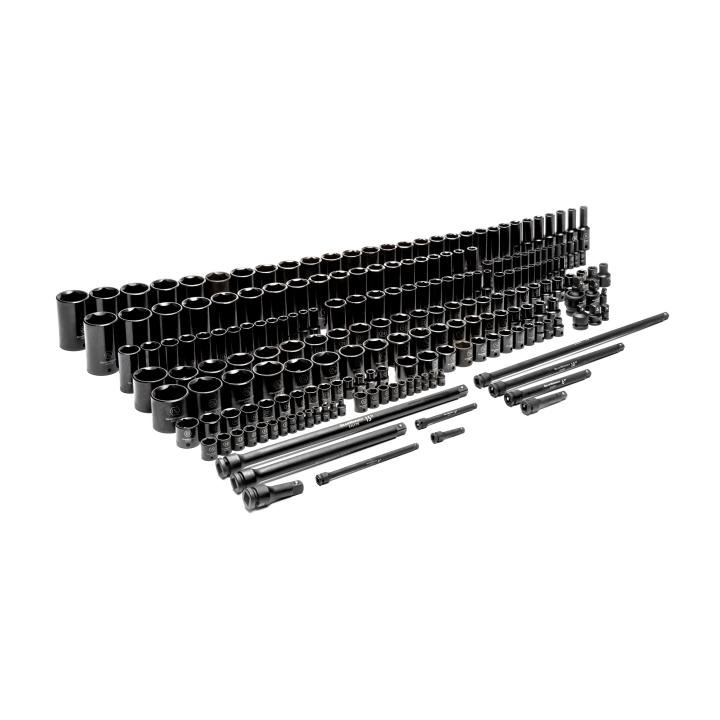 Gearwrench 209 Piece 1/4", 3/8" & 1/2" 6 Point SAE/Metric Standard & Deep Master Impact Socket Set