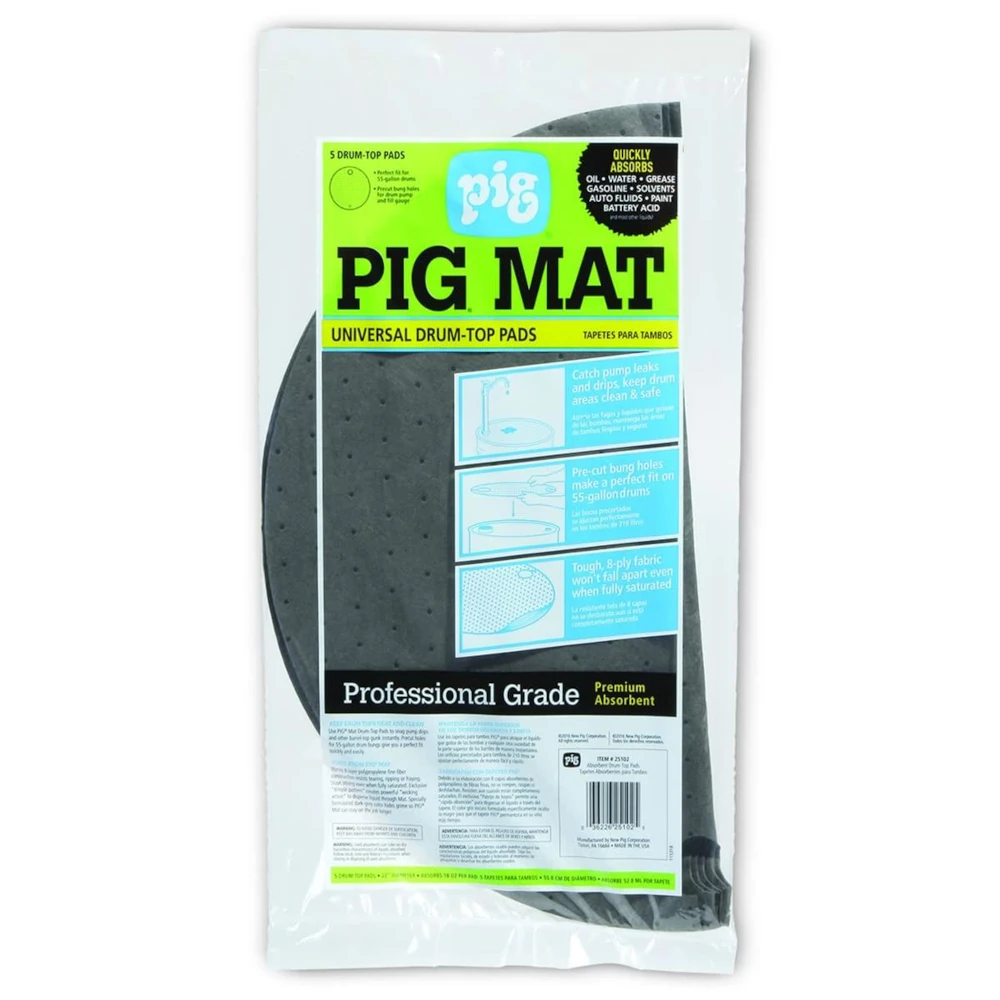 NEW PIG 22" Drum Top Absorbent Pad - 5 Pack