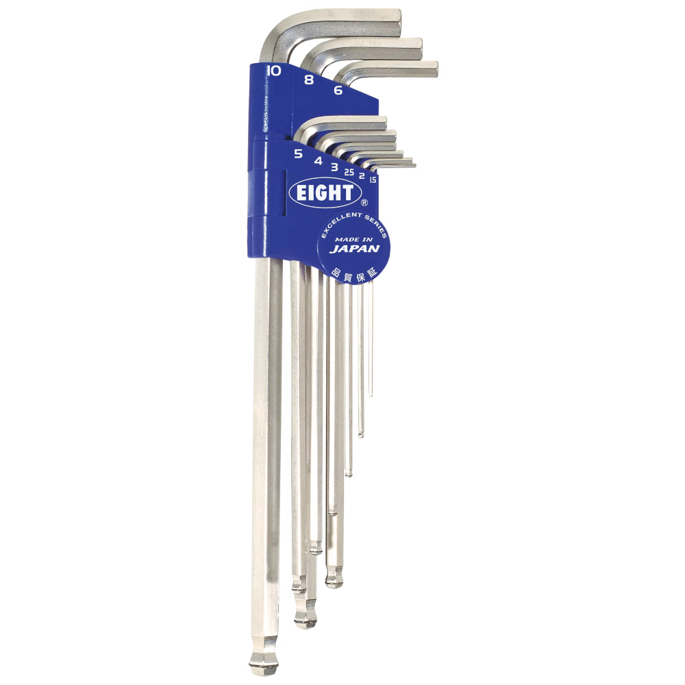 EIGHT BOLT CATCH TAPER HEAD HEX KEY WRENCH  9-PIECE DOUBLE DECKER TYPE HOLDER SET
