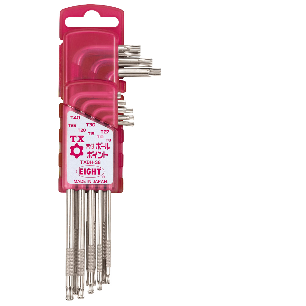 EIGHT TOOL TORX® WRENCH BOREHOLED BALL POINT 8-PIECE DOOR HOLDER SET