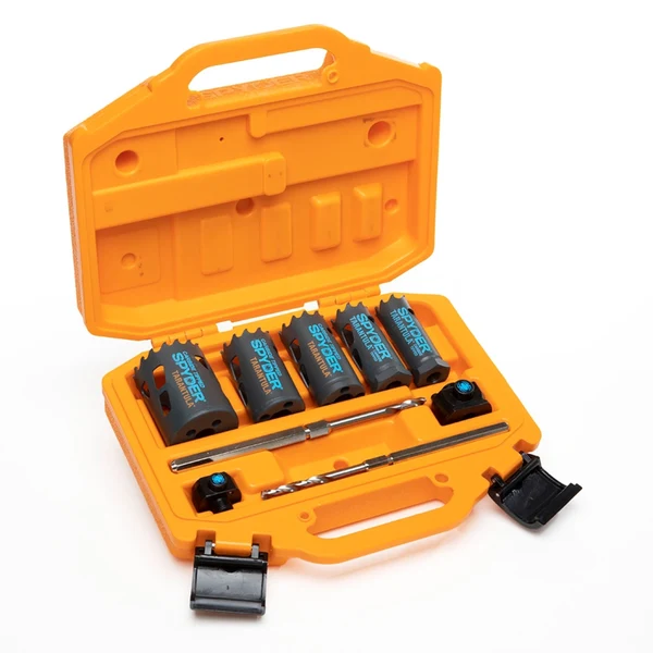 Spyder 9-Piece Carbide Tipped Metal/Wood Cutting RCE Hole Saw Kit Rapid Core Eject® Tarantula™