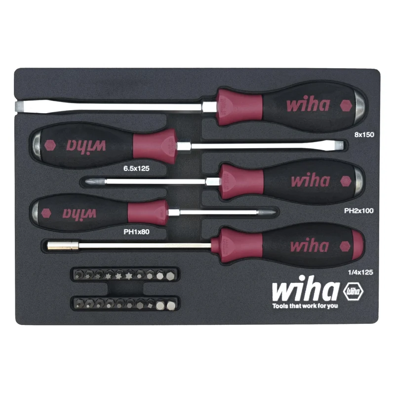 WIHA 25 Piece MicroFinish Screwdriver Tray Set