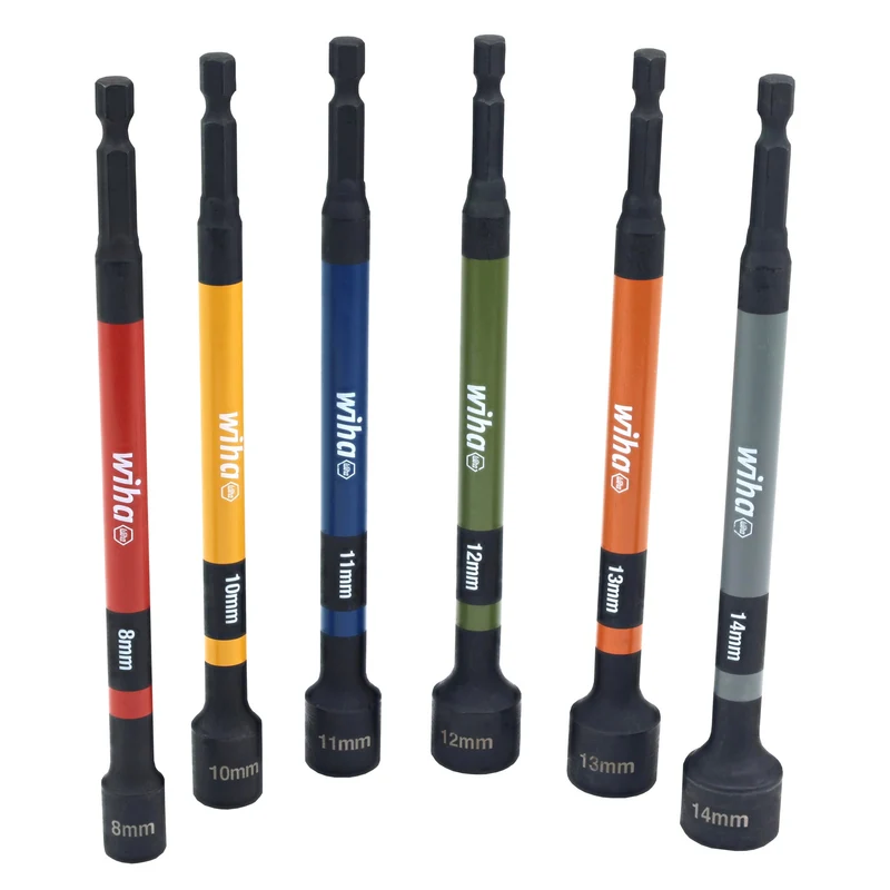 WIHA 6 Piece Color Coded Magnetic Nut Setter Metric Set