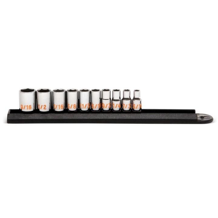 GearWrench 10 Piece 1/4" Drive 6 Point SAE Hi-Viz Socket Set