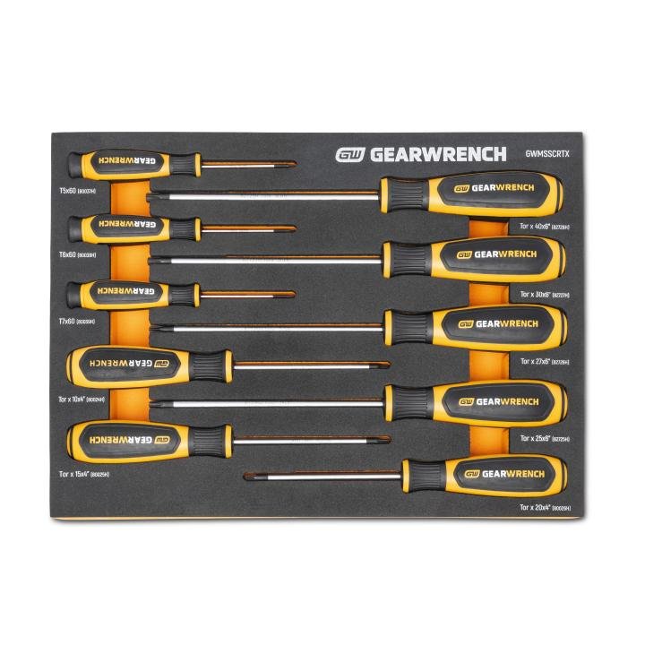 GearWrench 10 Piece Torx® Dual Material Screwdriver Set in Foam Storage Tray